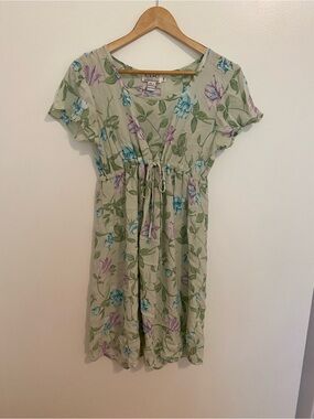 Vintage floral tie up dress